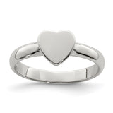 Sterling Silver Rhodium-plated Heart Ring