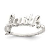 Sterling Silver Polished 'Faith' Ring