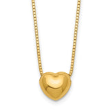 14K Polished 3D Puffed Heart 16 inch Necklace