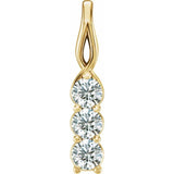 14K Yellow 1/3 CTW Natural Diamond Three-Stone Pendant