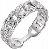 Sterling Silver 1/4 CTW Diamond Stackable Chain Link Ring