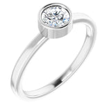 Platinum 5 mm Natural White Sapphire Ring