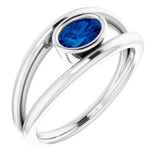 Platinum Natural Blue Sapphire Ring