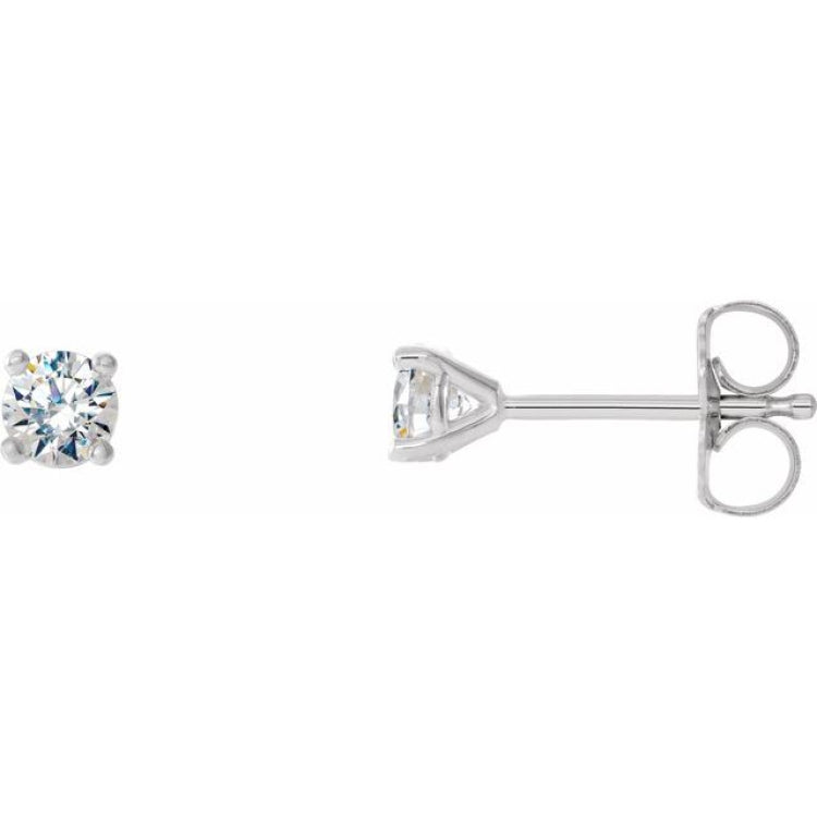 Cathy Waterman Platinum Tiny Diamond Heart Earrings