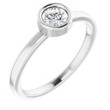 Rhodium-Plated Sterling Silver 4.5 mm 1/3 CT Natural Diamond Ring