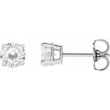 Platinum 5 mm Stuller Lab-Grown Moissanite Stud Earrings with Friction Post