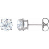 14K White 6 mm Stuller Lab-Grown Moissanite Stud Earrings with Friction Post