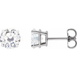 Platinum 6.5 mm Stuller Lab-Grown Moissanite Stud Earrings with Friction Post