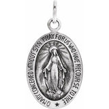 Sterling Silver 28.5x17.5 mm Oval Miraculous Medal Only
