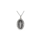 Sterling Silver 29x20 mm Oval Miraculous Medal 24