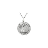 Sterling Silver 25 mm St. Christopher Medal 24” Necklace