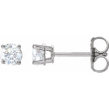 14K White 1/2 CTW Natural Diamond Stud Earrings with Friction Post