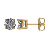 14K Yellow 1 1/2 CTW Natural Diamond Stud Earrings with Friction Post