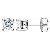 14K White 1 1/2 CTW Natural Diamond Stud Earrings with Friction Post