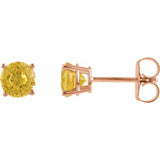 Round 4-Prong Lightweight Stud Earrings