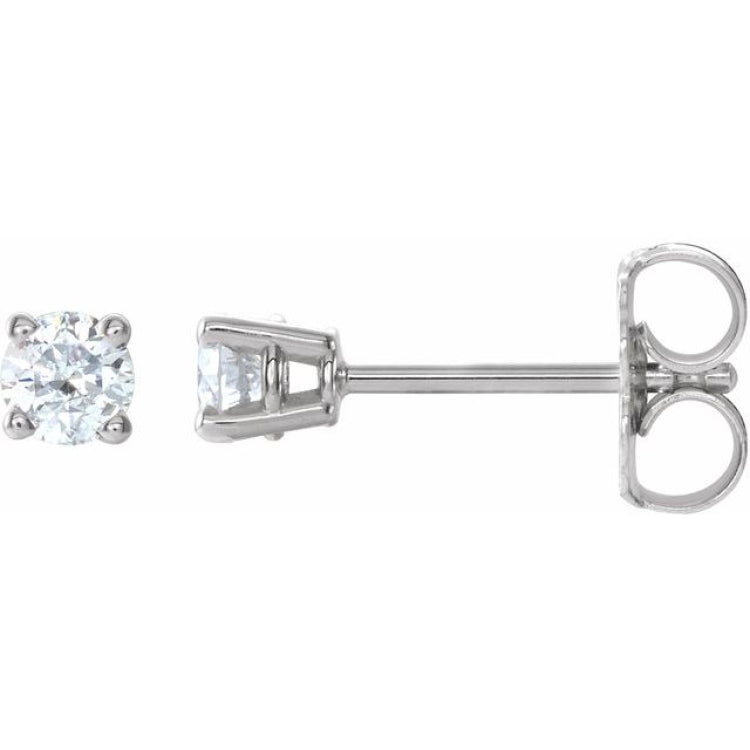 1/4ctw Round Solitaire Diamond Platinum Fashion Post Earrings | REEDS  Jewelers