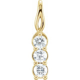 14K Yellow 1/2 CTW Natural Diamond Three-Stone Pendant