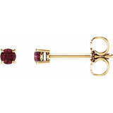 14K Yellow 2.5 mm Natural Mozambique Garnet Stud Earrings with Friction Post