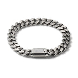 Bulova Jewelry Mens Chain Bracelet Large Silver-Tone