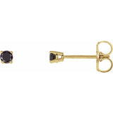 14K Yellow 1/6 CTW Natural Black Diamond Stud Earring with Friction Post