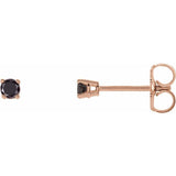14K Rose 1/6 CTW Natural Black Diamond Stud Earring with Friction Post
