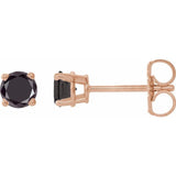 14K Rose 1/2 CTW Natural Black Diamond Stud Earring with Friction Post
