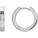 18K White 16 mm Hinged Hoop Earrings